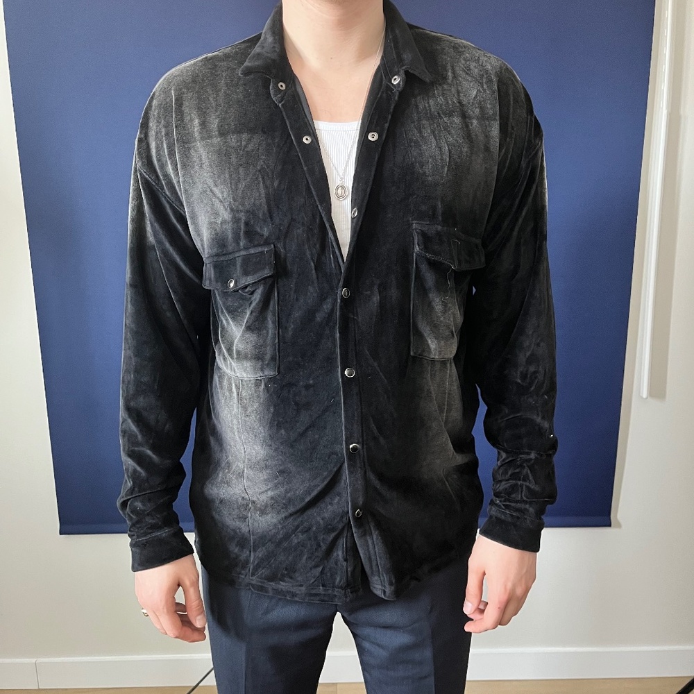 Velour button up